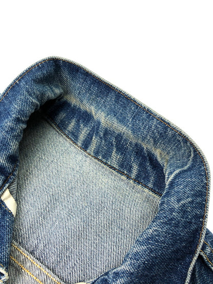 【中古品】【メンズ/レディース】  VINTAGE 60S FRONT PLEATED 4 POCKET DENIM JACKET ヴィンテージ 60年代 スナップボタン フロントプリーツ 4ポケット デニムジャケット アウター 146-250119-mo-19-tag カラー：ブルー 万代Net店