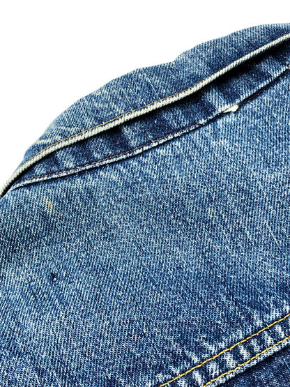 【中古品】【メンズ/レディース】 VINTAGE 60S FRONT PLEATED 4 POCKET DENIM JACKET ヴィンテージ 60年代 スナップボタン フロントプリーツ 4ポケット デニムジャケット アウター 146-250119-mo-19-tag カラー：ブルー 万代Net店