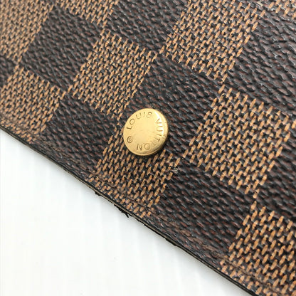 【現状渡し品】【メンズ】 LOUIS VUITTON ルイ・ヴィトン ダミエ ポルトトレゾール インターナショナル N61215 三つ折り 長財布 ロングウォレット 179-250118-hi-09-tag カラー：エベヌ 万代Net店