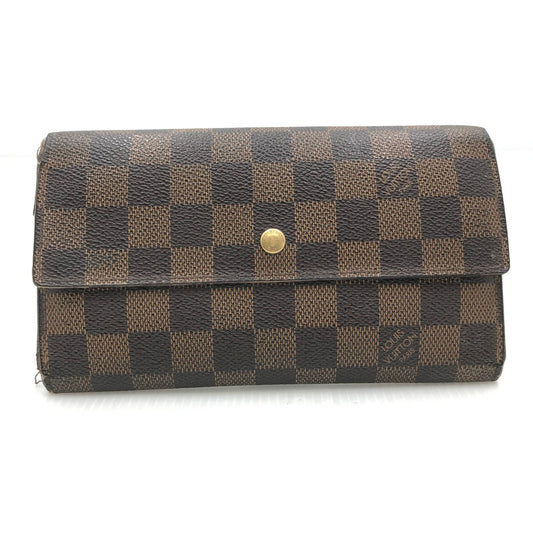 【現状渡し品】【メンズ】 LOUIS VUITTON ルイ・ヴィトン ダミエ ポルトトレゾール インターナショナル N61215 三つ折り 長財布 ロングウォレット 179-250118-hi-09-tag カラー：エベヌ 万代Net店