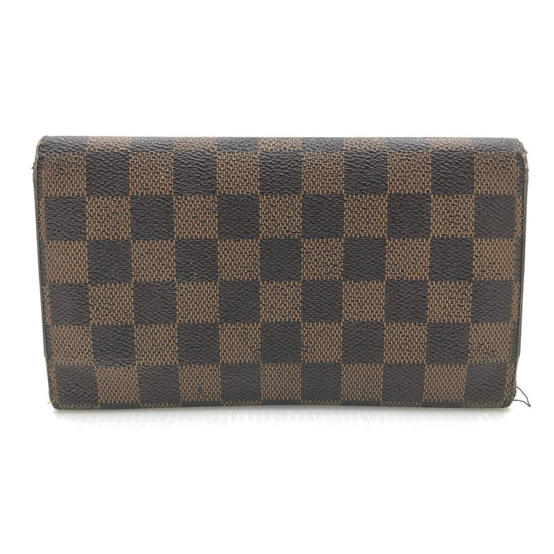 【現状渡し品】【メンズ】 LOUIS VUITTON ルイ・ヴィトン ダミエ ポルトトレゾール インターナショナル N61215 三つ折り 長財布 ロングウォレット 179-250118-hi-09-tag カラー：エベヌ 万代Net店