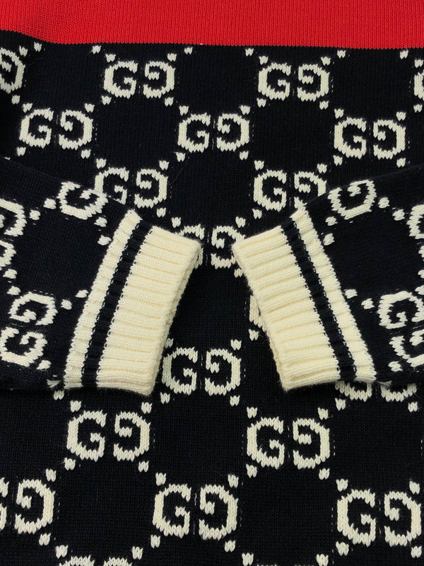 【中古品】【メンズ】 GUCCI グッチ GG JACQUARD BORDER KNIT496458 GGジャガード ボーダーニット セーター 141-250118-hi-16-tag カラー：ホワイト/ブラック 万代Net店