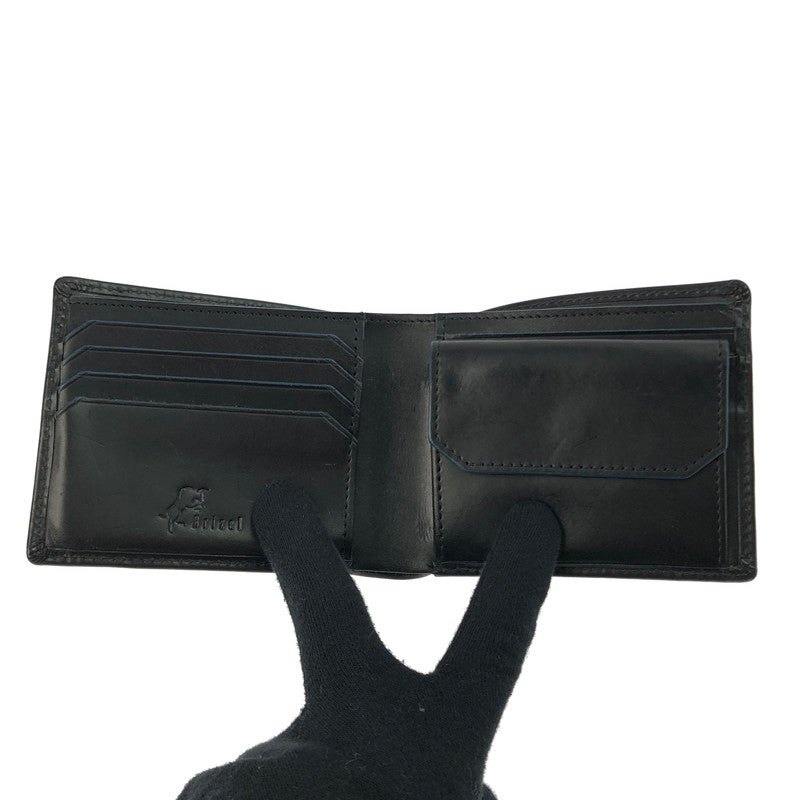 【中古品】【メンズ】  BRIZEL ブライゼル COMPACT WALLET BTR6001-102 コンパクトウォレット 牛革 二つ折り財布 200-250124-yk-10-tag カラー：ブラック 万代Net店