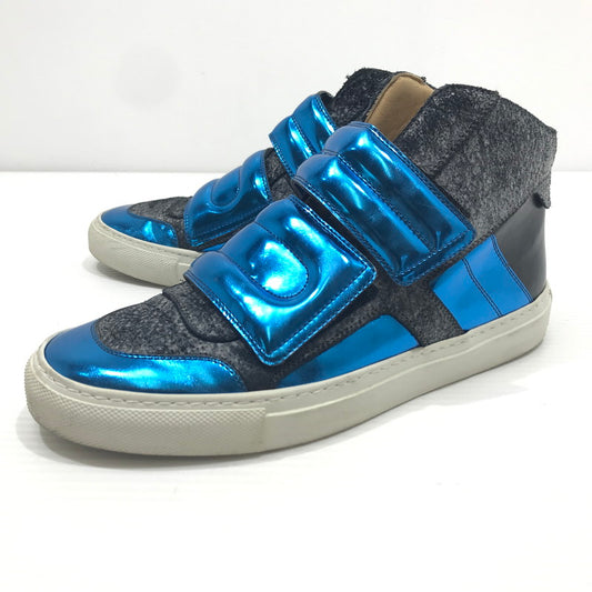 【中古品】【レディース】 MM6 エムエムシックス MAISON MARGIELA メゾンマルジェラ  METALLIC HIGHTOP SNEAKER メタリック ハイカットスニーカー 靴 183-250123-yk-01-tag サイズ：37 カラー：ブルー 万代Net店