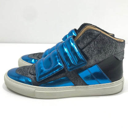 【中古品】【レディース】 MM6 エムエムシックス MAISON MARGIELA メゾンマルジェラ  METALLIC HIGHTOP SNEAKER メタリック ハイカットスニーカー 靴 183-250123-yk-01-tag サイズ：37 カラー：ブルー 万代Net店