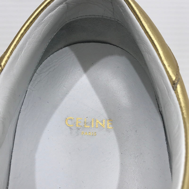 【中古品】【メンズ】 CELINE セリーヌ TRIOMPHE TR01L 400A01トリオンフ ローカット メタリック スニーカー 靴 183-250123-yk-02-tag サイズ：41 カラー：ゴールド 万代Net店