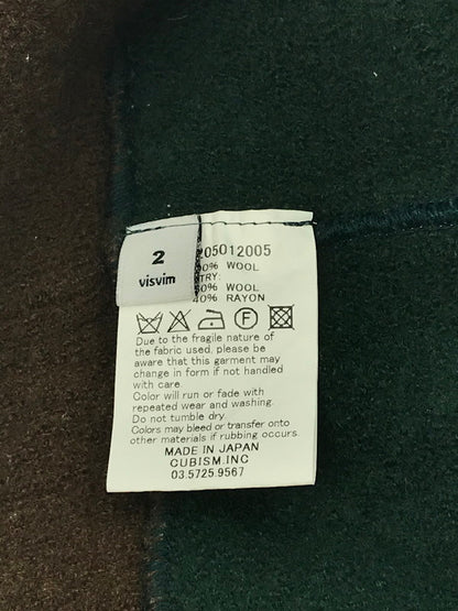 【中古品】【メンズ】 VISVIM ビズビム WOOL KNIT 0116205012005 ウールニット セーター トップス 140-250121-yk-14-tag サイズ：2 カラー：グリーン/ブラウン 万代Net店