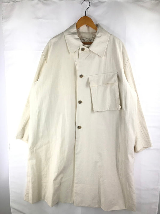 【中古美品】【メンズ】 POLYPLOID ポリプロイド LONG COAT "A" - OFF WHITE 01-A-10 ロングコート エー オフホワイト アウター 140-250123-ki-04-tag サイズ：3 カラー：オフホワイト 万代Net店