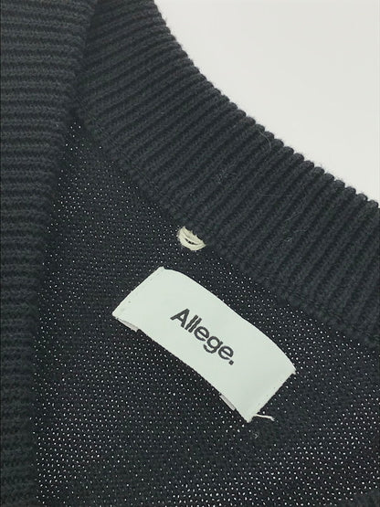 【中古品】【メンズ】 ALLEGE アレッジ COTTON KNIT VEST AL21S-KN01 コットンニットベスト トップス 140-250121-yk-12-tag サイズ：2 カラー：ブラック 万代Net店