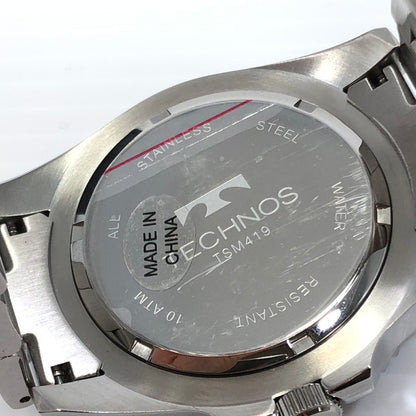 【中古品】【メンズ】 TECHNOS テクノス WRIST WATCH TSM419-MM リストウォッチ クォーツ デイト 文字盤緑 腕時計 197-250123-hi-12-tag カラー：シルバー 万代Net店