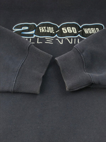 【中古品】【メンズ】 FATJOE 560 ファットジョー560 刺繡 スウェットシャツ トップス トレーナー 142-250121-yk-06-tag サイズ：XL カラー：ネイビー 万代Net店