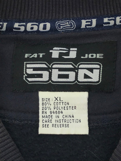【中古品】【メンズ】 FATJOE 560 ファットジョー560 刺繡 スウェットシャツ トップス トレーナー 142-250121-yk-06-tag サイズ：XL カラー：ネイビー 万代Net店