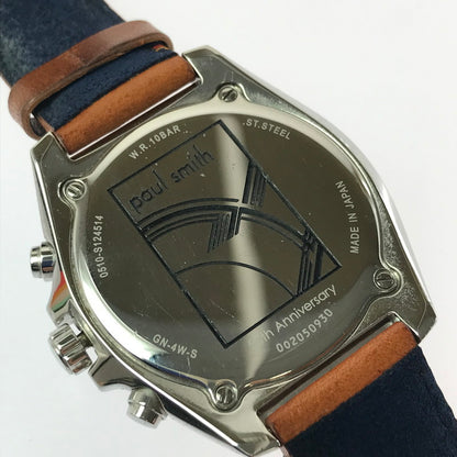 【中古品】【メンズ】 PAUL SMITH ポールスミス 50TH ANNIVERSARY ARCHIVES 0510-S124514 50周年 アニバーサリー アーカイブ クロノ グラフ デイトクォーツ 時計 197-260621-rt-28-tagh カラー：シルバー 万代Net店