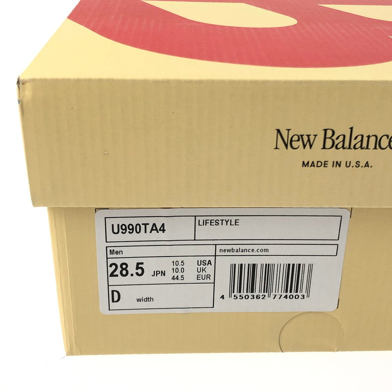 【中古美品】【メンズ】 NEW BALANCE ニューバランス U990TA4 990V4 GRAY SLATE BLUE グレー スレートブルー スニーカー 靴 162-250126-hi-09-tag サイズ：28.5cm US 10 1/2 カラー：WHITE/GRAY/NAVY 万代Net店