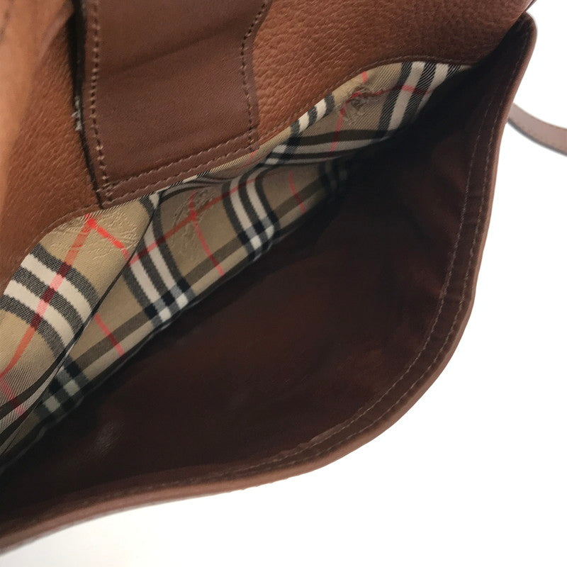 【中古品】【レディース】 Burberrys バーバリーズ LEATHER SHOULDER BAG レザーショルダーバッグ カバン 180-250130-hi-24-tag カラー：ブラウン 万代Net店