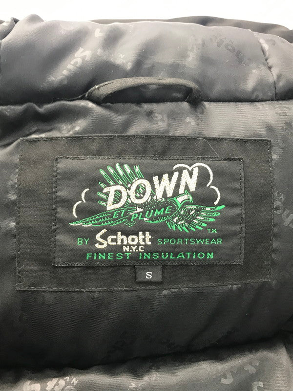 【中古品】【メンズ】 schott ショット DOWN JACKET 3192054  ダウンジャケット アウター 145-250206-ki-02-tag サイズ：S カラー：ブラック 万代Net店