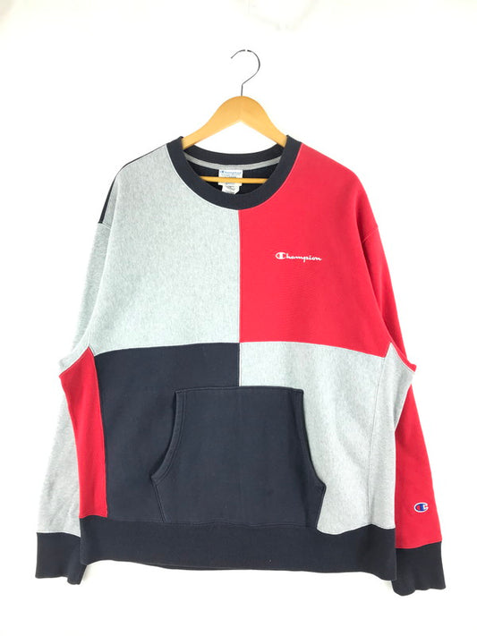 【中古品】【メンズ】 Champion チャンピオン 青単タグ復刻 REVERSE WEAVE SWEAT 切り替え カンガルーポケット リバースウィーブ スウェット トップス スウェット トレーナー 146-250128-ki-06-tag サイズ：XL カラー：マルチ 万代Net店