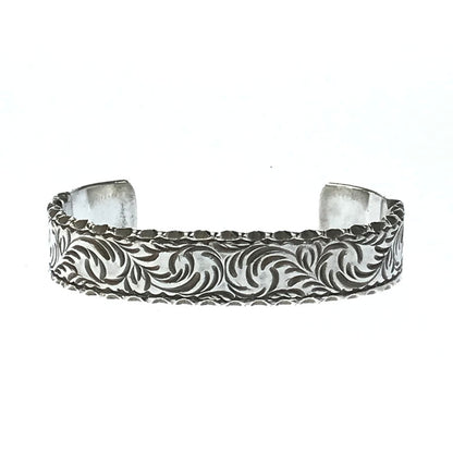 【中古品】【メンズ】  NAUTILUS ART JEWERY ノーチラスアートジュエリー ORIGINAL ENGRAVED BANGLE オリジナル 刻印 バングル 唐草彫りSV アクセサリー 191-250201-yk-08-tag カラー：SILVER 万代Net店