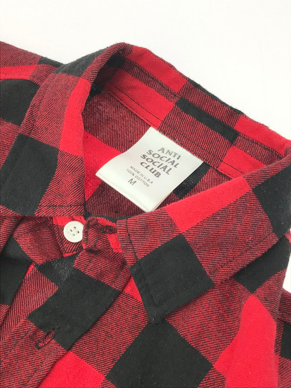 【中古品】【メンズ】 ANTI SOCIAL SOCIAL CLUB アンチソーシャルソーシャルクラブ L/S FLANNEL SHIRT ロングスリーブ フランネルシャツ USA製 長袖 シャツ 142-250128-yk-16-tag サイズ：Ｍ カラー：レッド 万代Net店