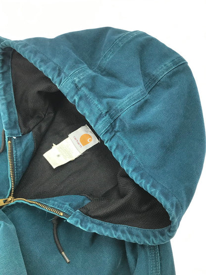 【中古品】【メンズ】 Carhartt カーハート ACTIVE JACKET J25 DTL アクティブジャケット ダックジャケット アウター 146-250129-hi-07-tag サイズ：XXL カラー：ダークティール 万代Net店