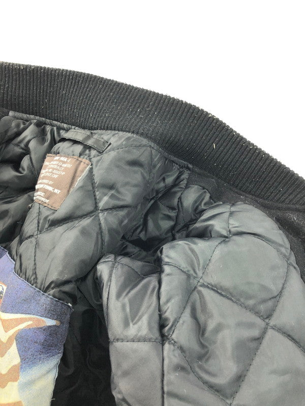 【現状渡し品】【メンズ】 TOPGUN トップガン VARSITY JACKET ワッペン付き 切り替え バーシティジャケット スタジャン アウター 145-250201-hi-08-tag サイズ：L カラー：ブラック 万代Net店