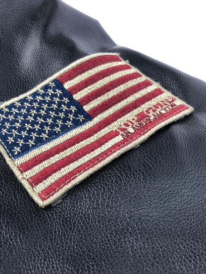 【現状渡し品】【メンズ】 TOPGUN トップガン VARSITY JACKET ワッペン付き 切り替え バーシティジャケット スタジャン アウター 145-250201-hi-08-tag サイズ：L カラー：ブラック 万代Net店