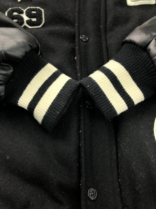 【現状渡し品】【メンズ】 TOPGUN トップガン VARSITY JACKET ワッペン付き 切り替え バーシティジャケット スタジャン アウター 145-250201-hi-08-tag サイズ：L カラー：ブラック 万代Net店