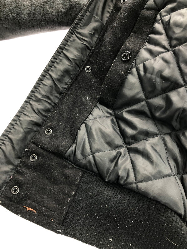 【現状渡し品】【メンズ】 TOPGUN トップガン VARSITY JACKET ワッペン付き 切り替え バーシティジャケット スタジャン アウター 145-250201-hi-08-tag サイズ：L カラー：ブラック 万代Net店