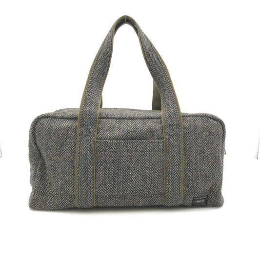 【中古品】【メンズ】 PORTER ポーター × BEAMS ビームス × HARRIS TWEED ハリスツイード コラボ 別注 吉田カバン WOOL BOSTON BAG ウール ボストンバッグ カバン 188-250131-yk-06-tag カラー：オリーブ 万代Net店