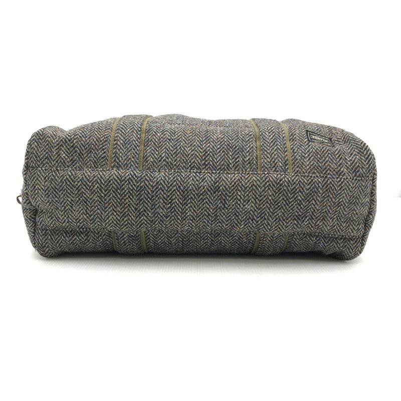 【中古品】【メンズ】 PORTER ポーター × BEAMS ビームス × HARRIS TWEED ハリスツイード コラボ 別注 吉田カバン WOOL BOSTON BAG ウール ボストンバッグ カバン 188-250131-yk-06-tag カラー：オリーブ 万代Net店