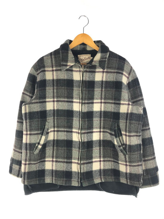 【中古品】【メンズ】 WOOLRICH ウールリッチ 90's WOOL CHECK JACKET 90年代 ウールチェックジャケット 裏地ボア アウター 146-250202-hi-10-tag サイズ：XL カラー：グレー 万代Net店