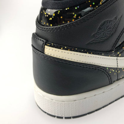 【中古品】【レディース】 NIKE ナイキ AIR JORDAN 1 MID SE GS BLACK SPECKLE GLITTER AV5174-001 エア ジョーダン 1 ミッド ブラック スピークル グリッター スニーカー 靴 166-250204-na-07-tag サイズ：25cm US 7Y カラー：BLACK/WHITE-BLACK 万代Net店