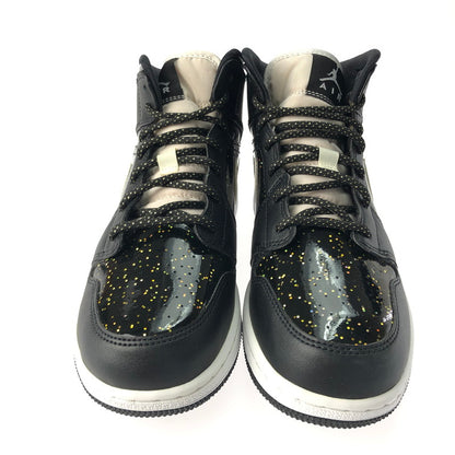 【中古品】【レディース】 NIKE ナイキ AIR JORDAN 1 MID SE GS BLACK SPECKLE GLITTER AV5174-001 エア ジョーダン 1 ミッド ブラック スピークル グリッター スニーカー 靴 166-250204-na-07-tag サイズ：25cm US 7Y カラー：BLACK/WHITE-BLACK 万代Net店