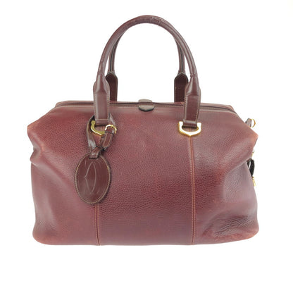 【現状渡し品】【メンズ】 CARTIER カルティエ MUST LINE BOSTON BAG マストライン ボストンバッグ カバン 180-250518-hi-11-tag カラー：ボルドー 万代Net店