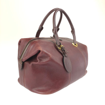 【現状渡し品】【メンズ】 CARTIER カルティエ MUST LINE BOSTON BAG マストライン ボストンバッグ カバン 180-250518-hi-11-tag カラー：ボルドー 万代Net店