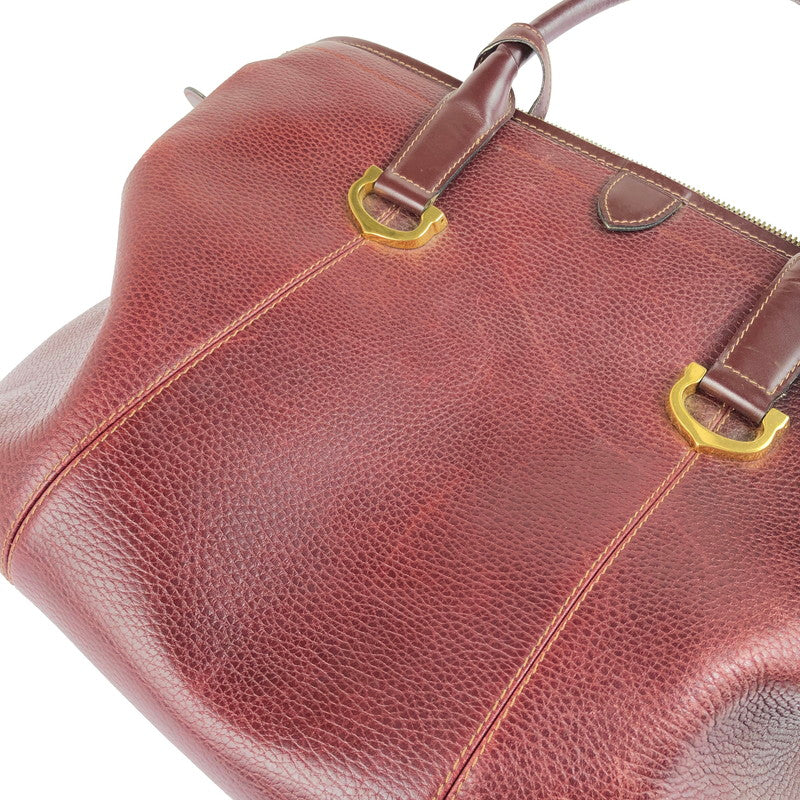 【現状渡し品】【メンズ】 CARTIER カルティエ MUST LINE BOSTON BAG マストライン ボストンバッグ カバン 180-250518-hi-11-tag カラー：ボルドー 万代Net店