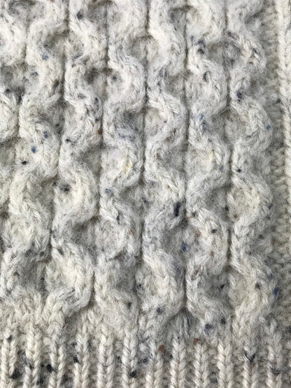 【中古品】【メンズ】 ARAN CRAFTS アラン クラフト FISHERMAN KNIT フィッシャーマン ニット セーター アイルランド製 トップス 146-250212-na-09-tag サイズ：XL カラー：ホワイト系 万代Net店