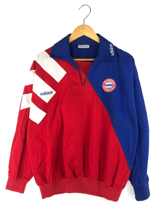 【現状渡し品】【メンズ】 adidas アディダス 80's BUNDESLIGA BAYERN MUNICH COTTON PULLOVER 80年代 ブンデスリーガ バイエルン ミュンヘン コットン プルオーバー トップス 146-250216-na-01-tag サイズ：US:S カラー：ブルー/レッド 万代Net店