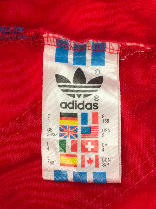 【現状渡し品】【メンズ】 adidas アディダス 80's BUNDESLIGA BAYERN MUNICH COTTON PULLOVER 80年代 ブンデスリーガ バイエルン ミュンヘン コットン プルオーバー トップス 146-250216-na-01-tag サイズ：US:S カラー：ブルー/レッド 万代Net店