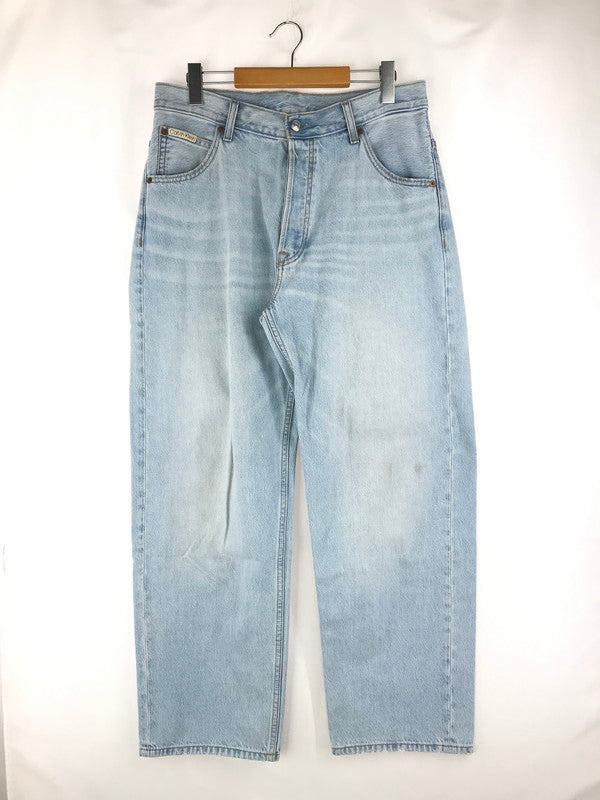 【中古品】【メンズ】 CALVIN KLEIN カルバンクライン 90's LOOSE MARBLED 40EM741 90年代 ルーズ マーブル デニムパンツ ボトムス 152-250216-na-06-tag サイズ：W32 カラー：ライトブルー 万代Net店