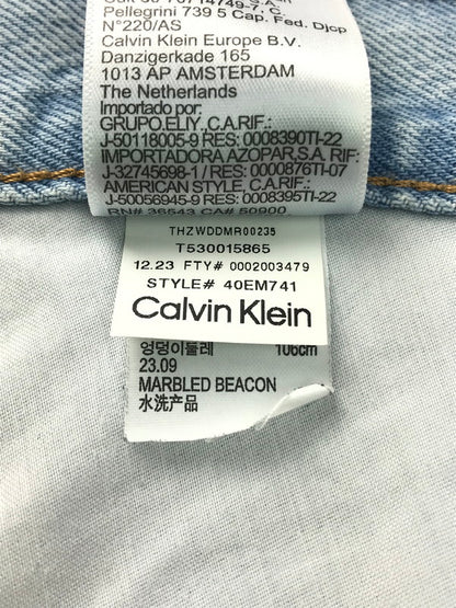 【中古品】【メンズ】 CALVIN KLEIN カルバンクライン 90's LOOSE MARBLED 40EM741 90年代 ルーズ マーブル デニムパンツ ボトムス 152-250216-na-06-tag サイズ：W32 カラー：ライトブルー 万代Net店