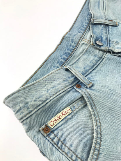 【中古品】【メンズ】 CALVIN KLEIN カルバンクライン 90's LOOSE MARBLED 40EM741 90年代 ルーズ マーブル デニムパンツ ボトムス 152-250216-na-06-tag サイズ：W32 カラー：ライトブルー 万代Net店