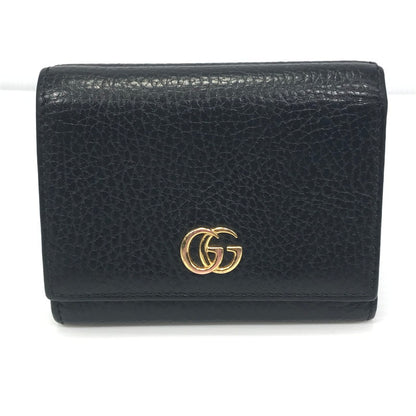 【中古品】【レディース】 GUCCI グッチ PETITE MARMONT 474746 プチマーモント 三つ折り財布 ミディアムウォレット 181-250215-hi-17-tag カラー：ブラック 万代Net店