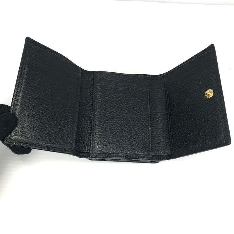 【中古品】【レディース】 GUCCI グッチ PETITE MARMONT 474746 プチマーモント 三つ折り財布 ミディアムウォレット 181-250215-hi-17-tag カラー：ブラック 万代Net店