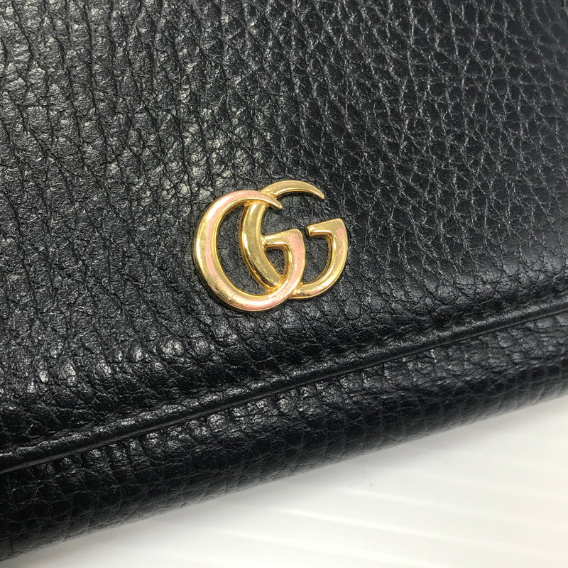 【中古品】【レディース】 GUCCI グッチ PETITE MARMONT 474746 プチマーモント 三つ折り財布 ミディアムウォレット 181-250215-hi-17-tag カラー：ブラック 万代Net店