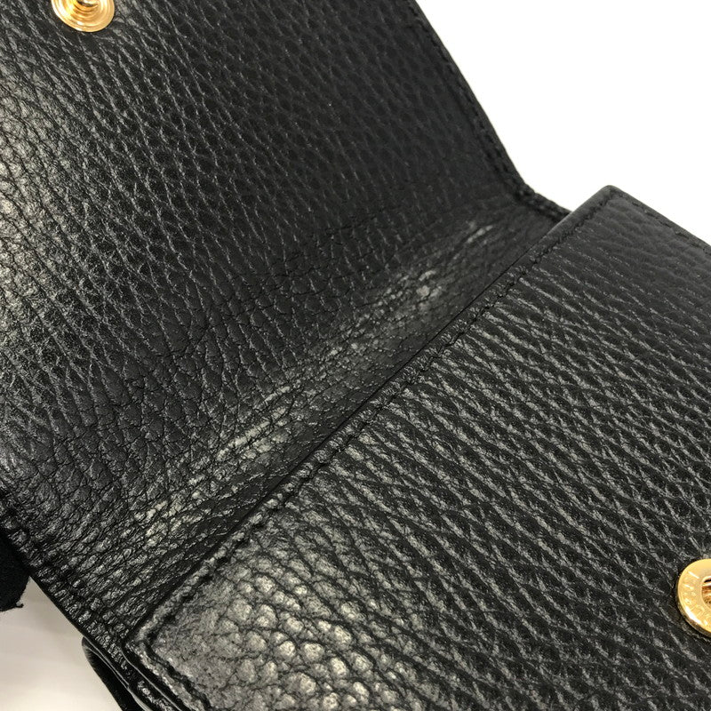 【中古品】【レディース】 GUCCI グッチ PETITE MARMONT 474746 プチマーモント 三つ折り財布 ミディアムウォレット 181-250215-hi-17-tag カラー：ブラック 万代Net店