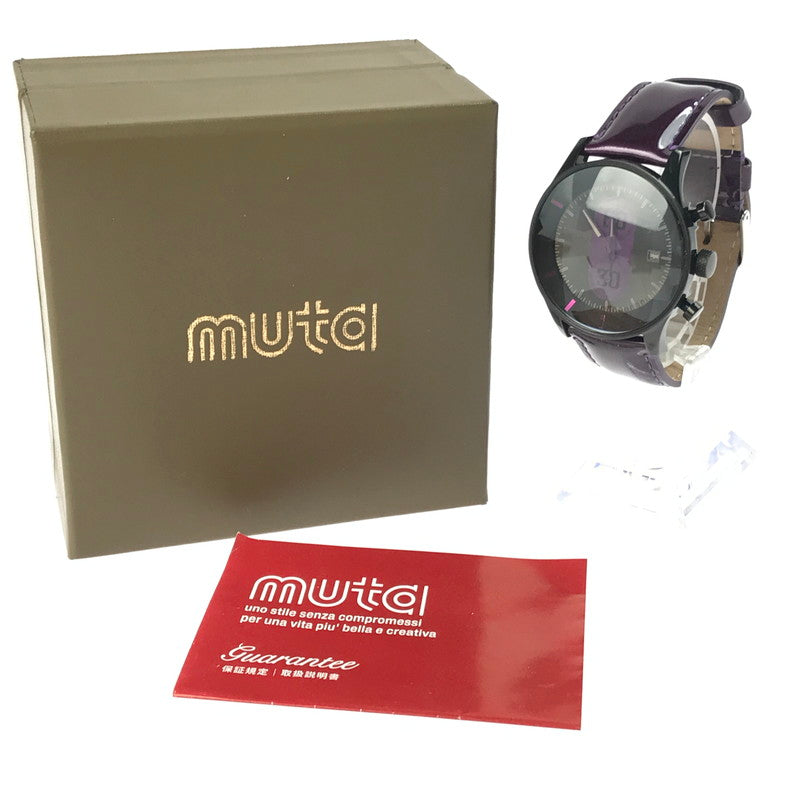 【中古品】【メンズ】 muta ムータ WRIST WATCH MU-1104SS リストウォッチ デイト クォーツ 腕時計 198-250323-hi-10-tag カラー：パープル 万代Net店