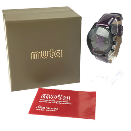 【中古品】【メンズ】 muta ムータ WRIST WATCH MU-1104SS リストウォッチ デイト クォーツ 腕時計 198-250323-hi-10-tag カラー：パープル 万代Net店