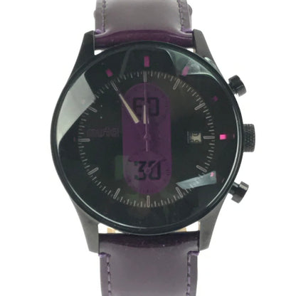 【中古品】【メンズ】 muta ムータ WRIST WATCH MU-1104SS リストウォッチ デイト クォーツ 腕時計 198-250323-hi-10-tag カラー：パープル 万代Net店
