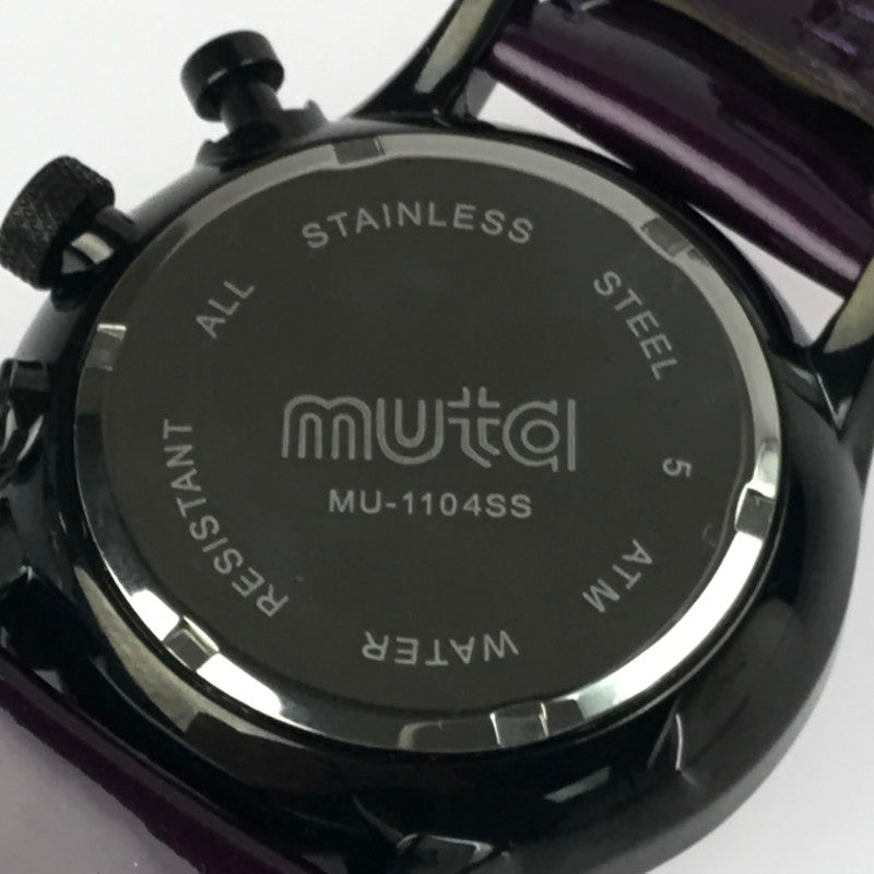 【中古品】【メンズ】 muta ムータ WRIST WATCH MU-1104SS リストウォッチ デイト クォーツ 腕時計 198-250323-hi-10-tag カラー：パープル 万代Net店